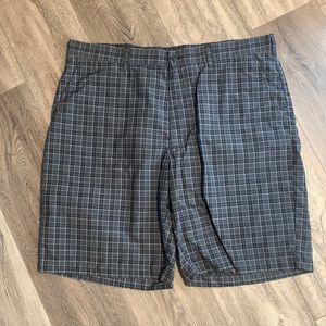 PGA Tour Golf Shorts- black and gray plaid